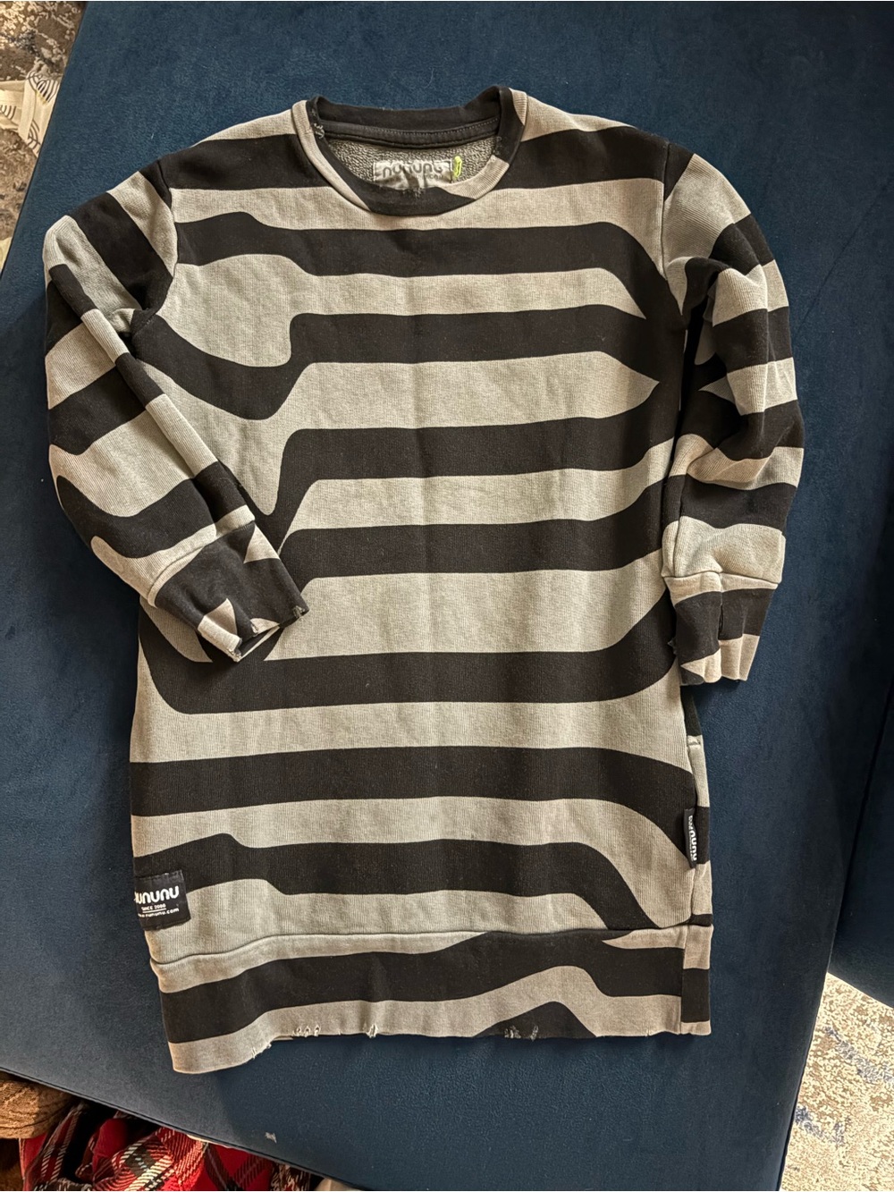 Nununu road web French Terry sweatshirt dress
